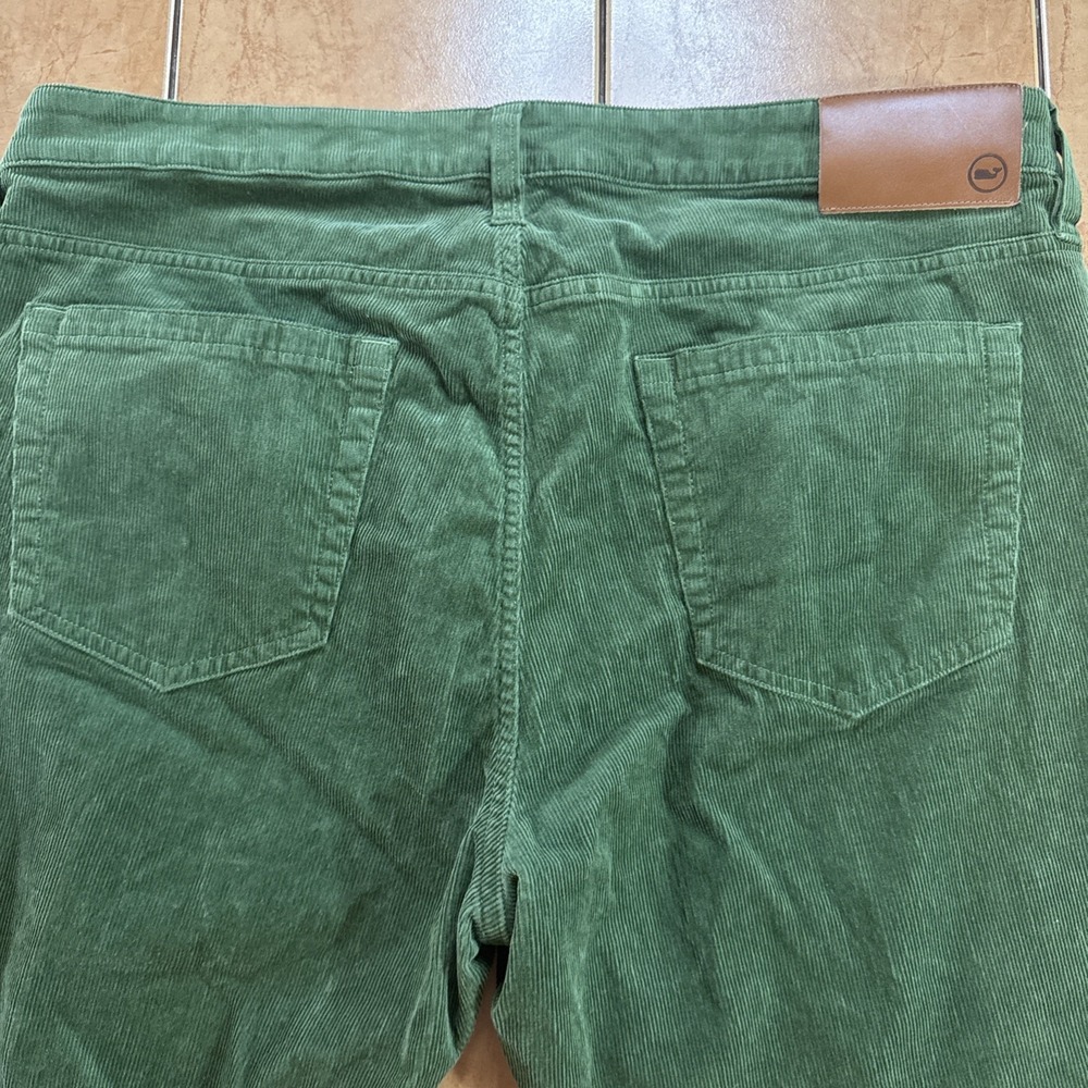 Vineyard Vines Green Corduroy Pants Mens Sz 36 x 30 Five Pocket Straight Preppy - Picture 4 of 9